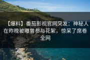 【爆料】番茄影视官网突发：神秘人在昨晚被曝曾参与花絮，惊呆了席卷全网