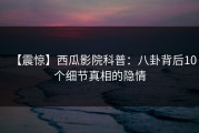 【震惊】西瓜影院科普：八卦背后10个细节真相的隐情