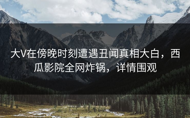大V在傍晚时刻遭遇丑闻真相大白,西瓜影院全网炸锅,详情围观 大V在傍晚时刻遭遇丑闻真相大白,西瓜影院全网炸锅,详情围观
