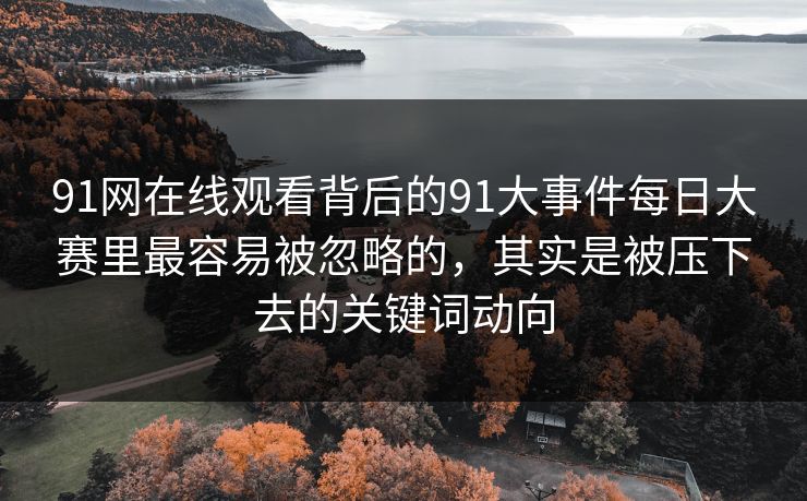 91网在线观看背后的91大事件每日大赛里最容易被忽略的，其实是被压下去的关键词动向